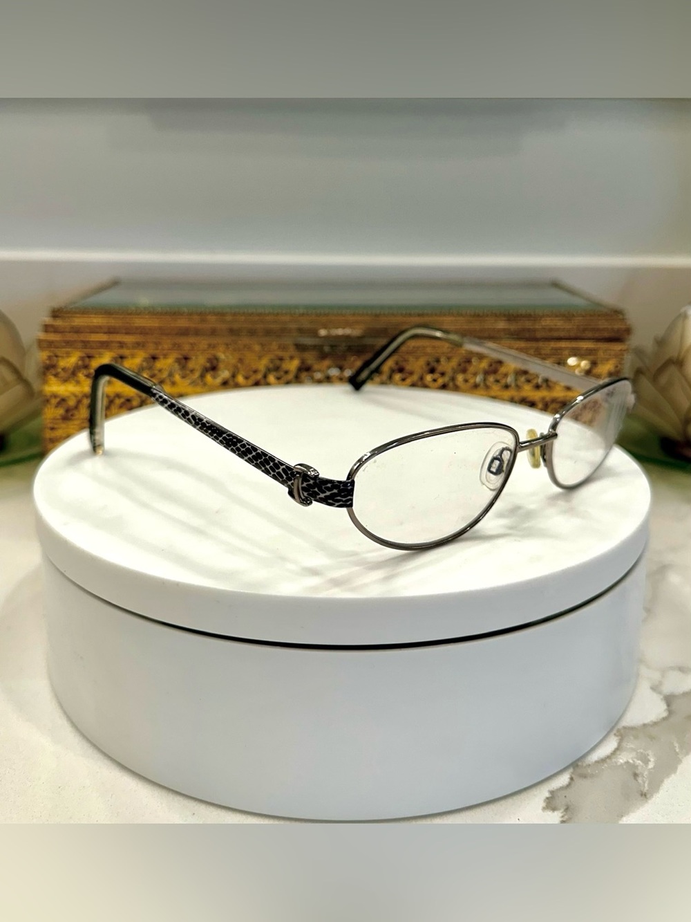 Tod’s B/W Snakeskin-Print Rx Eyeglass Frames - TO 5035 - VGUC